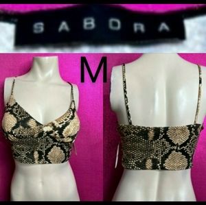 🆕Snake Print Soft Stretchy Cami Crop Top   Size M